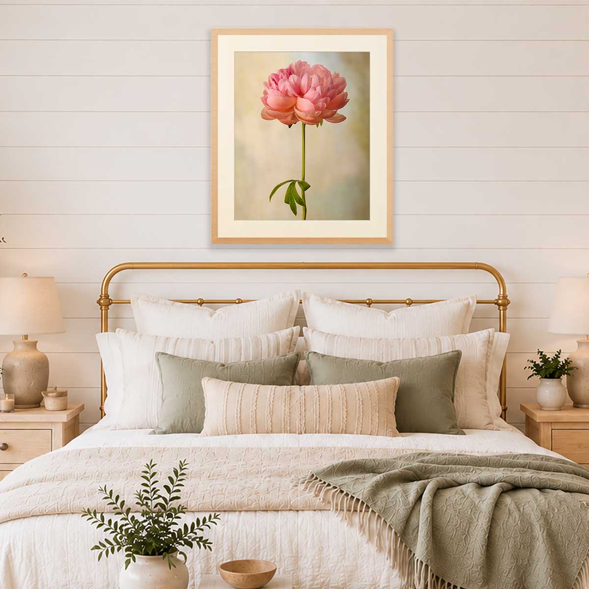 Coral Charm Peony Portrait 2 | Wall Art Print