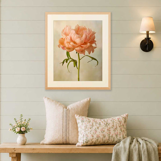 Coral Charm  Peony Portrait 3 | Wall Art Print