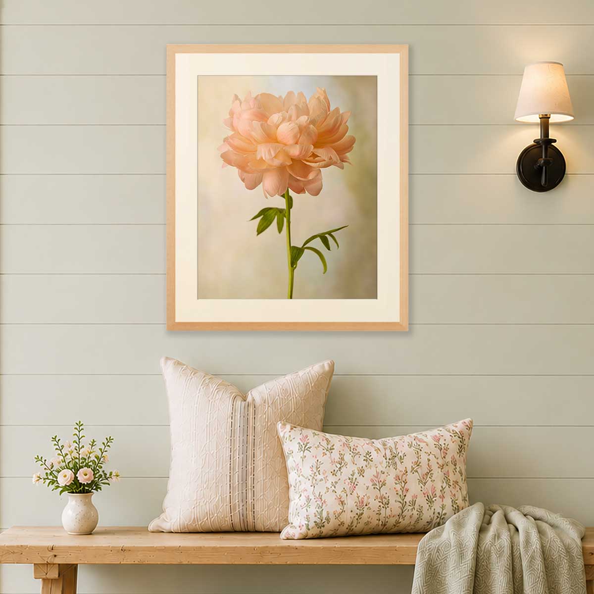 Coral Charm Peony Portrait 4 | Wall Art Print