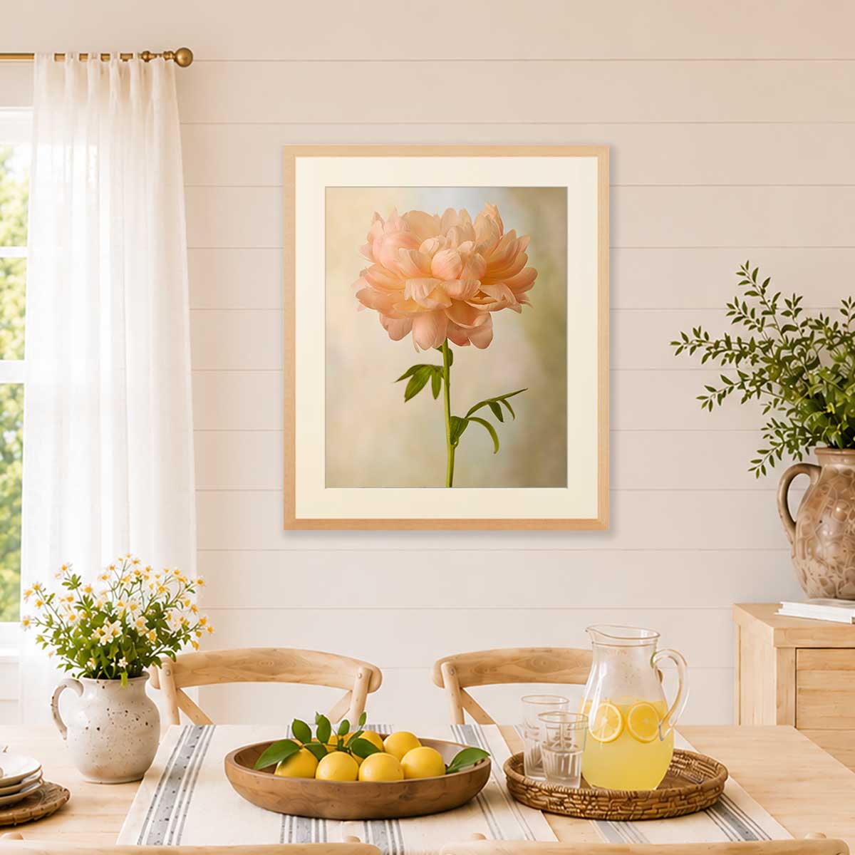 Coral Charm Peony Portrait 4 | Wall Art Print
