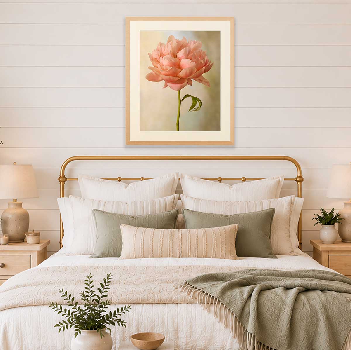 Coral Charm Peony Portrait 5 | Wall Art Print