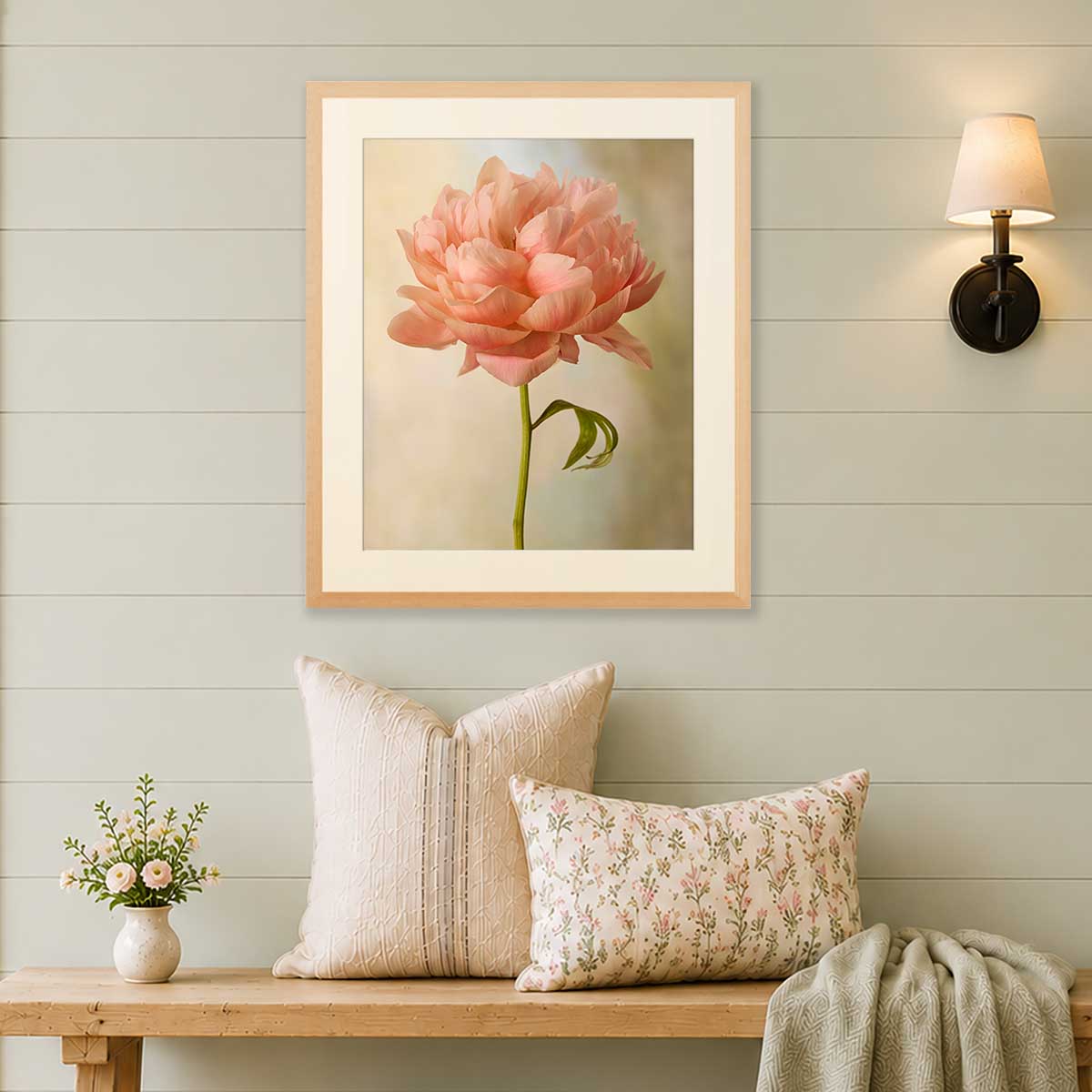 Coral Charm Peony Portrait 5 | Wall Art Print