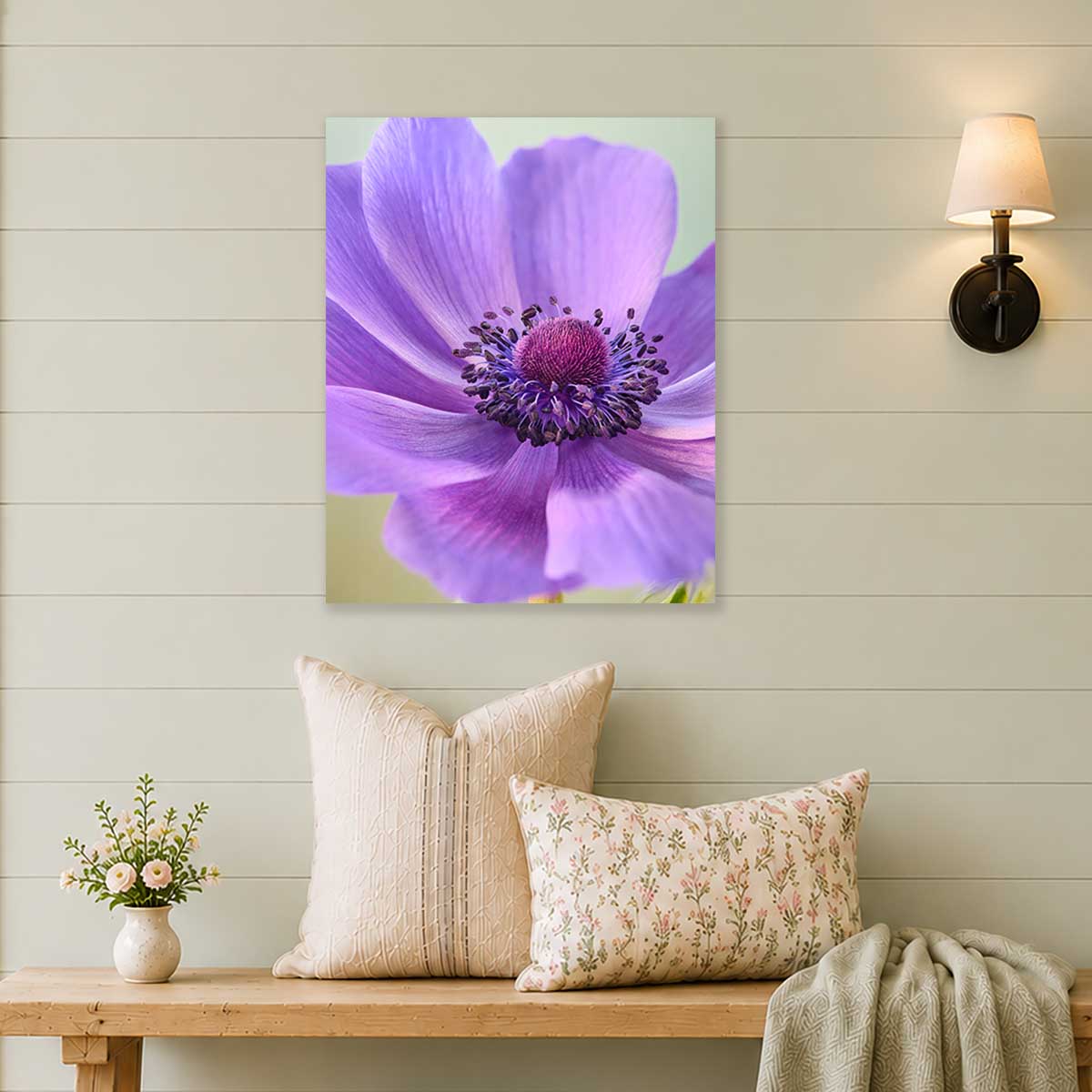Purple Queen | Anemone Wall Art Canvas