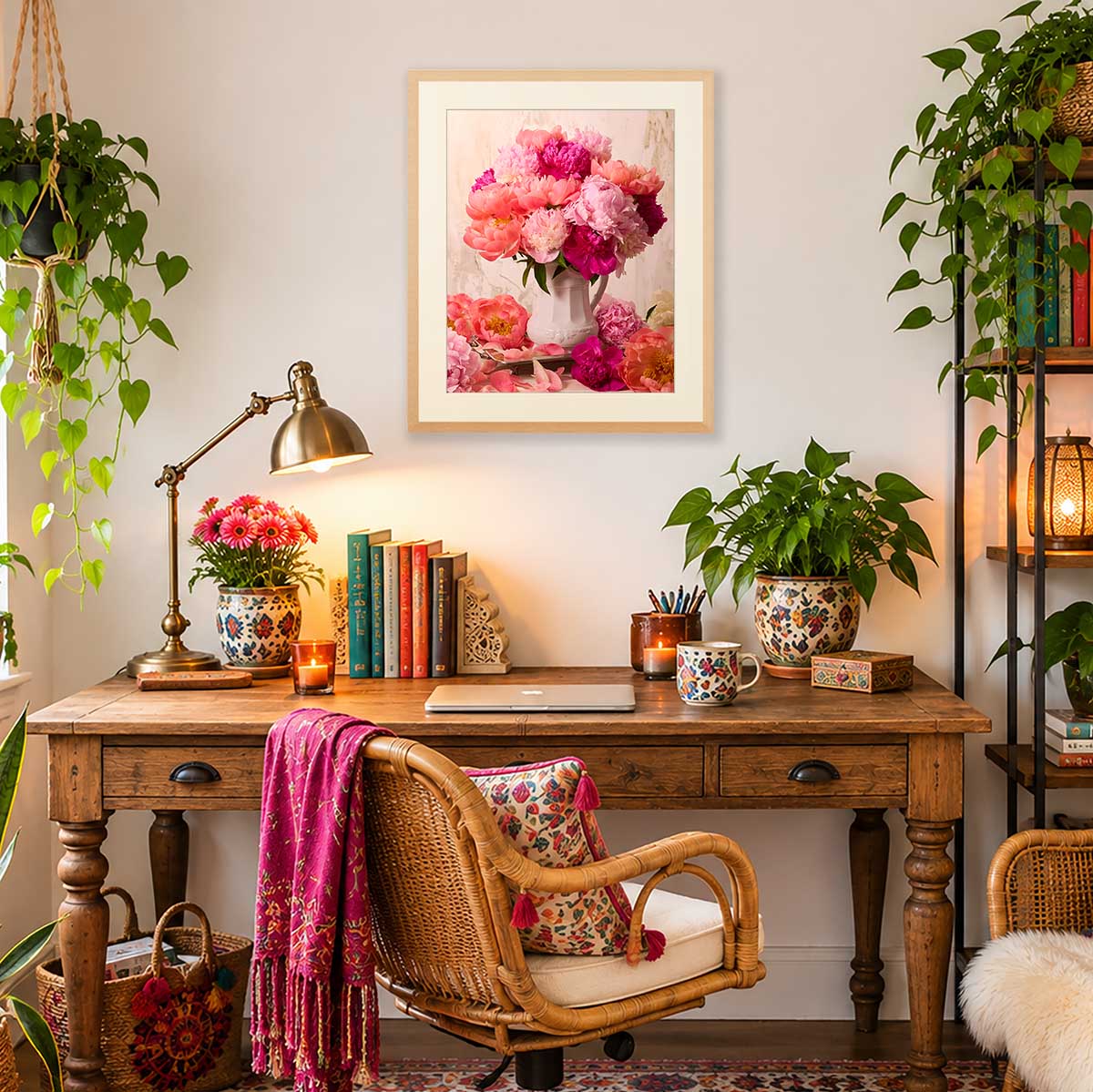 Blushing Hearts Peonies | Wall Art Print