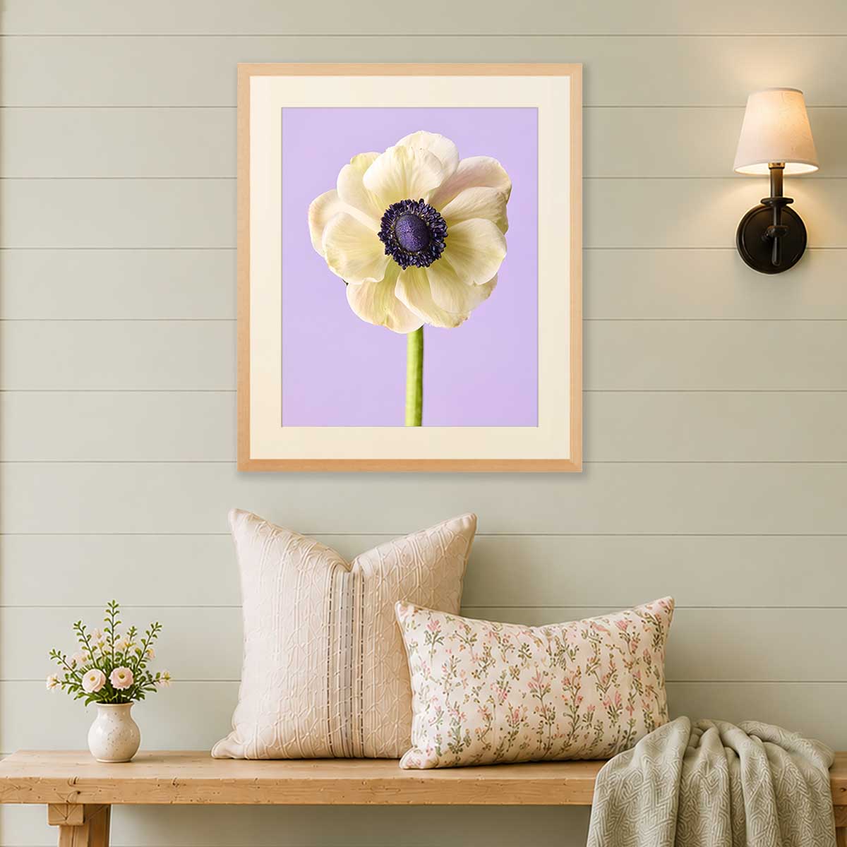 White Muse | Anemone Wall Art Print