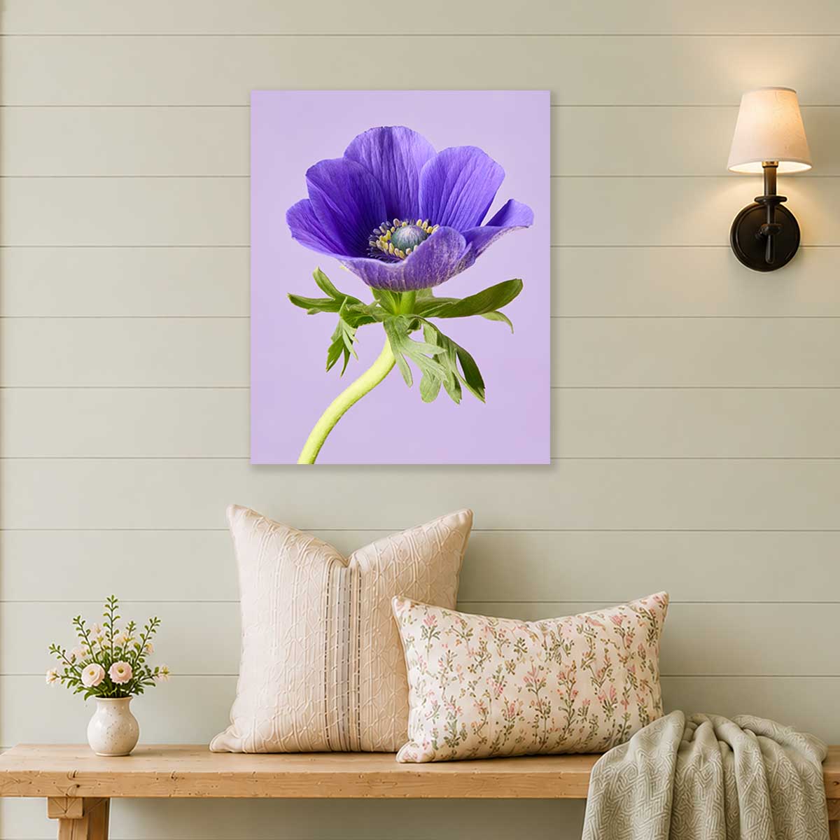 Dancing In Purple Anemone Wall Art Canvas