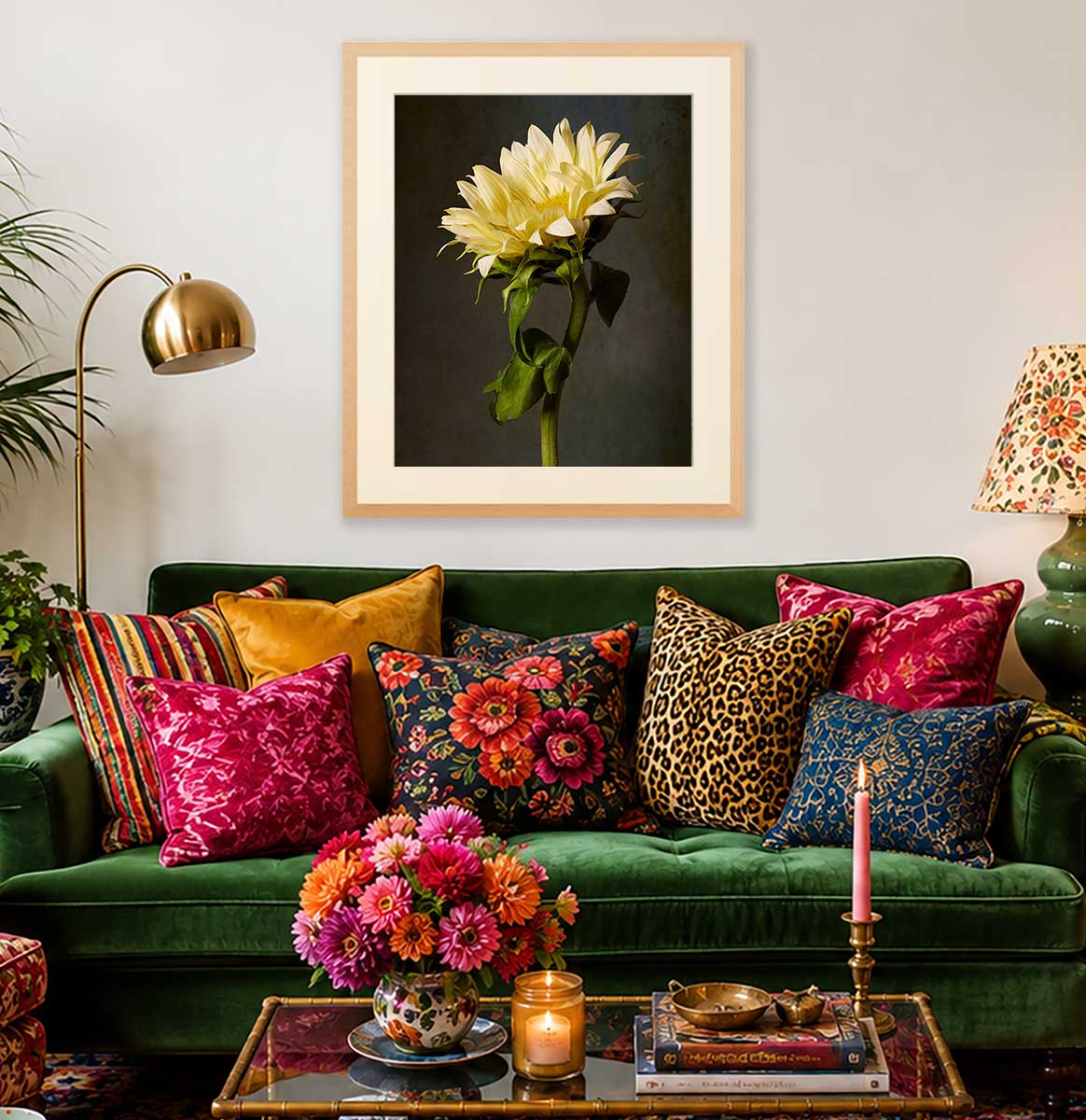 Golden Diva Sunflower Wall Art Print