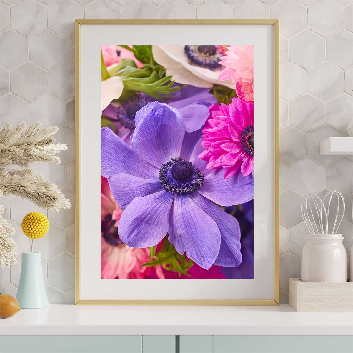 Blooming Companions Anemone Wall Art Print