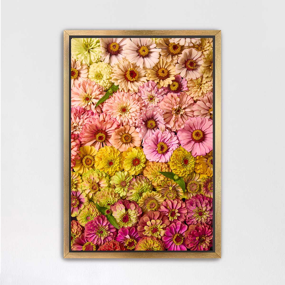 The image is a vibrant and colorful collage of various flowers, including daisies, roses, and lilies, arranged in a visually appealing manner.