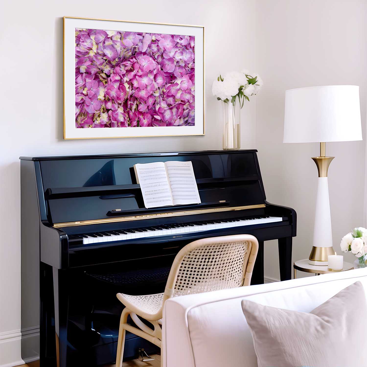Purple Radiance - Horizontal Hydrangea Wall Art Print